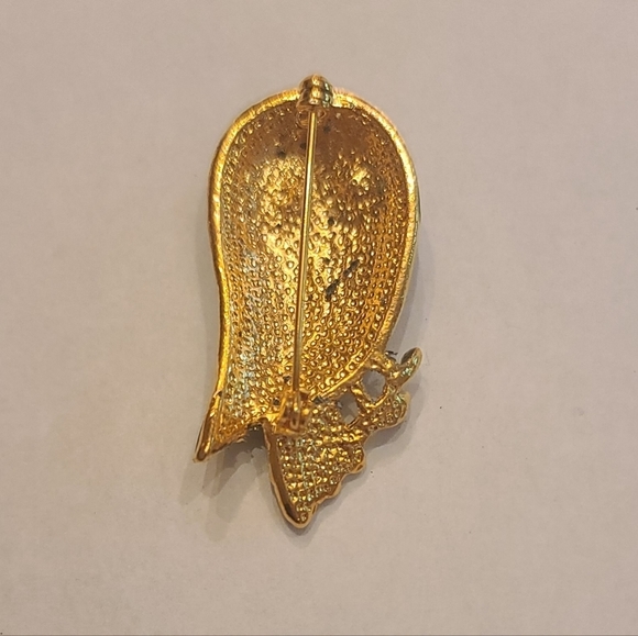 Vintage Enamel Blue Green Brooch Pin - Picture 2 of 3